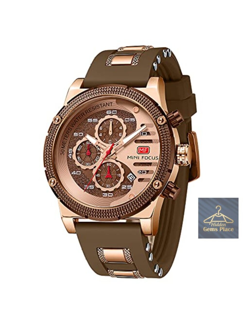 Men's Chronograph Military Watch Quartz Waterproof Stainless Steel